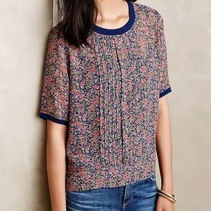 Anthropologie Posy Hi-Lo Silk Tee